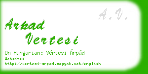 arpad vertesi business card